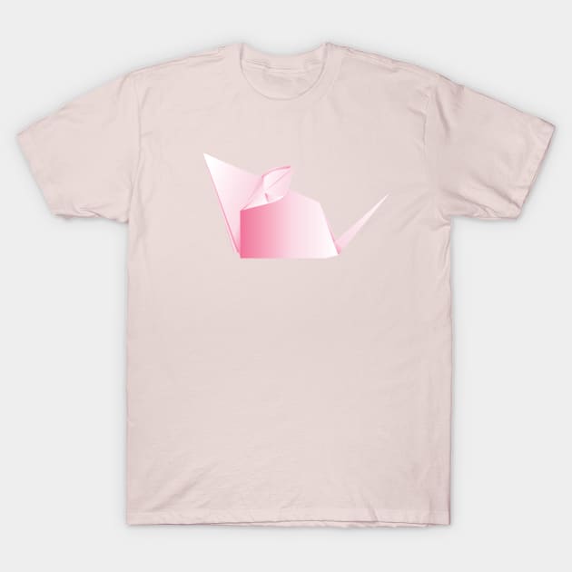 Pink origami mouse T-Shirt by AnnArtshock